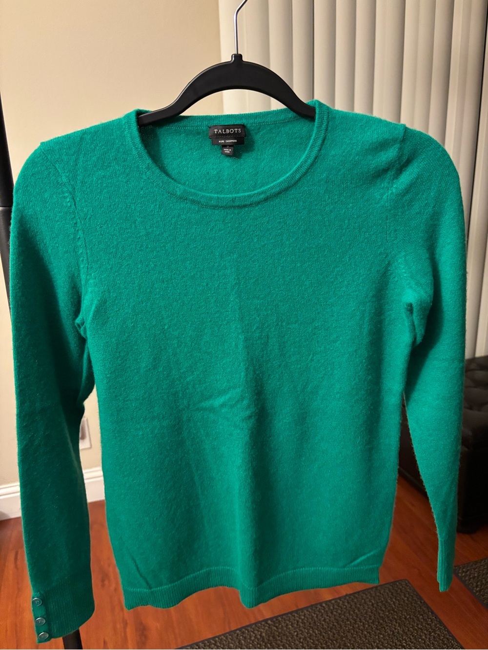 Talbots Emerald Green Crewneck cashmere crewneck Sweater